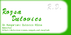 rozsa dulovics business card